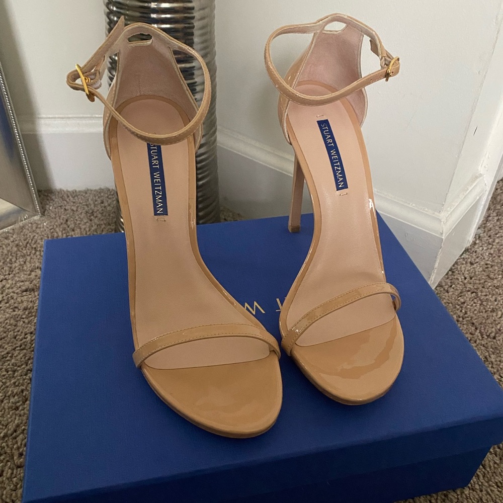Stuart Weitzman Nude Ankle Strap Sandals